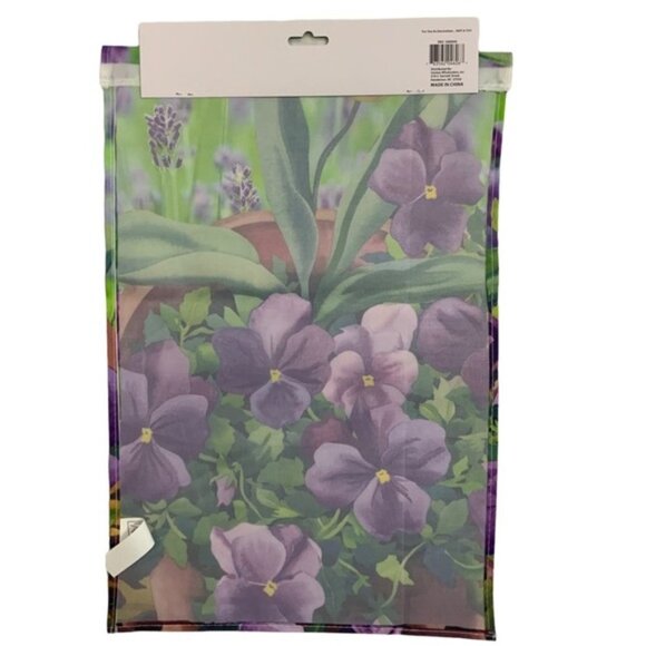 Garden Yard Flag Pansies Flower Pot Floral Purple Multicolor 12 X 18 in - Picture 12 of 13